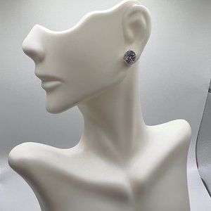 10k Solid White Gold Diamond Stud Earrings - 4.00 CTW